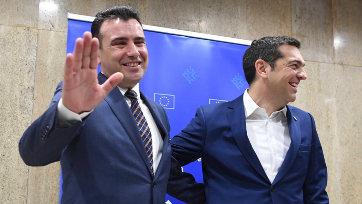 Министър председателите на Гърция и Македония Алексис Ципрас и Зоран Заев