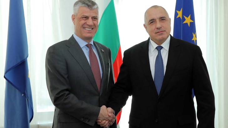 В телефонен разговор косовският президент Хашим Тачи увери министър председателя Бойко