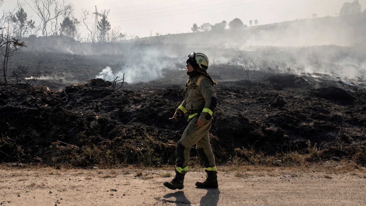 Огромен пожар в национален парк в ПортугалияНад 700 пожарникари и