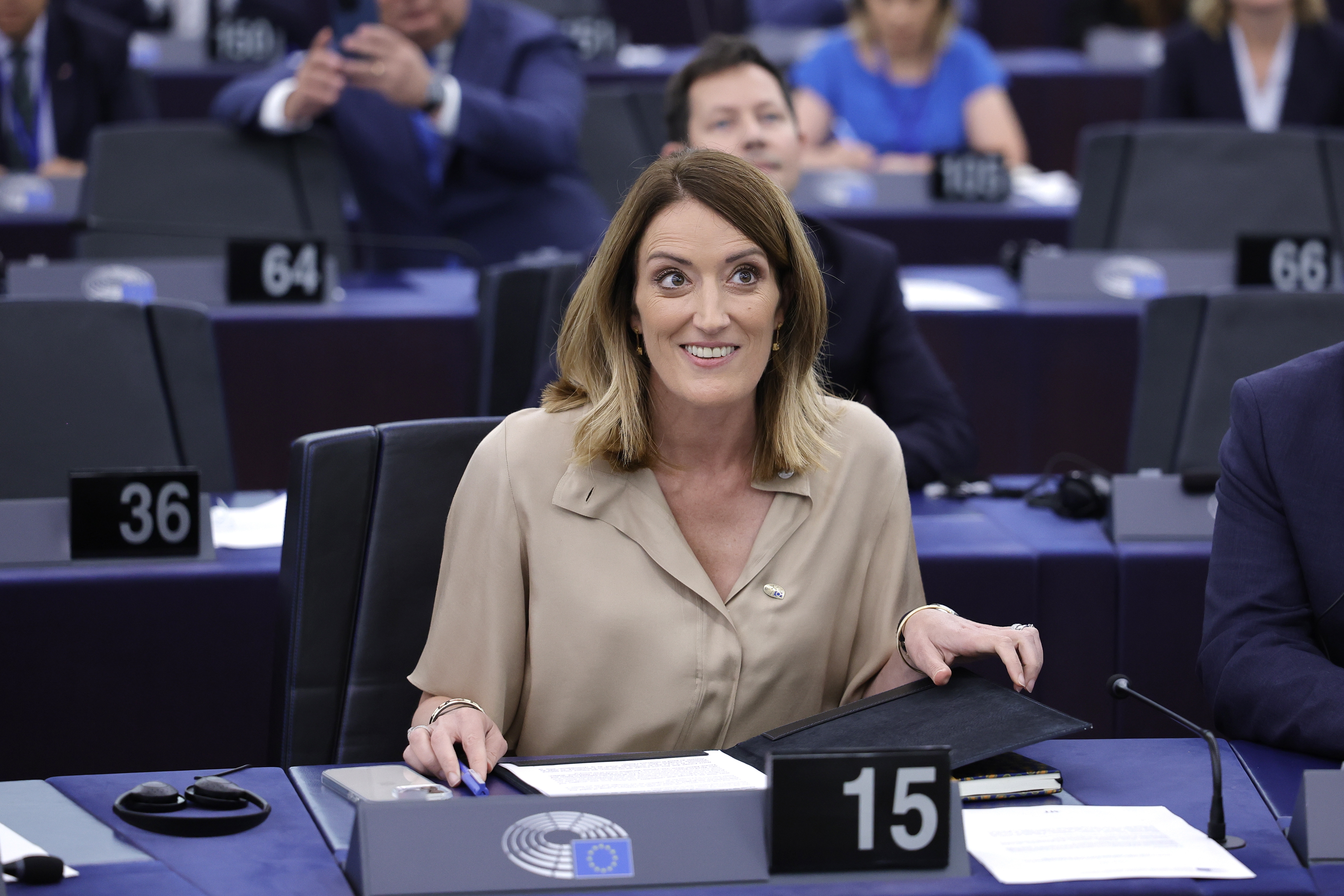 Roberta Metsola is re-elected president of the EU Parliament