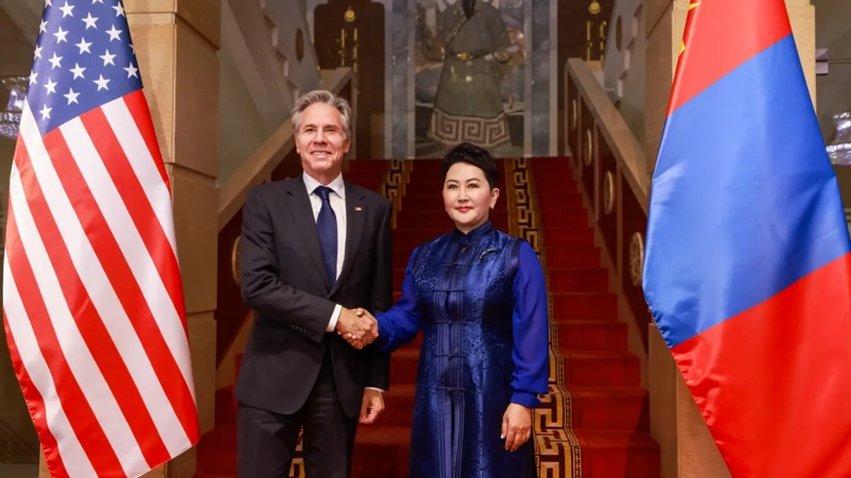 Top US diplomat Blinken in Mongolia to strengthen ties