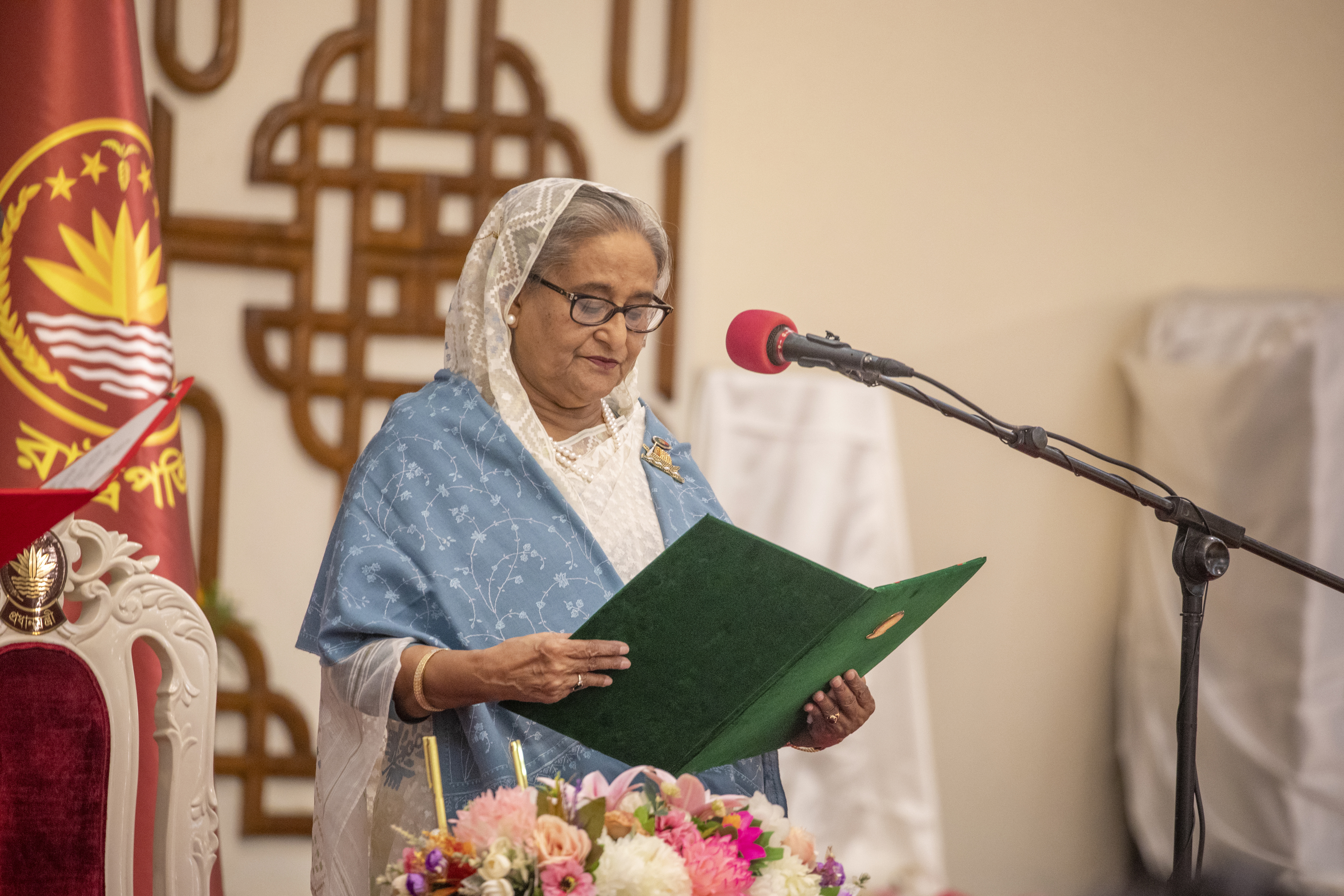 India has confirmed that the Bangladeshi prime minister is in its territory
