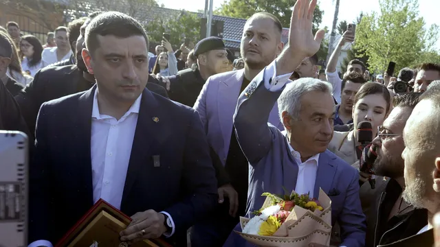 George Simion and Calin Georgescu voted together in the Romanian presidential election
