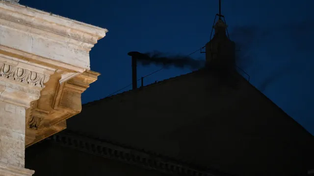 Black smoke from the Sistine Chapel signals that no new pope has been elected